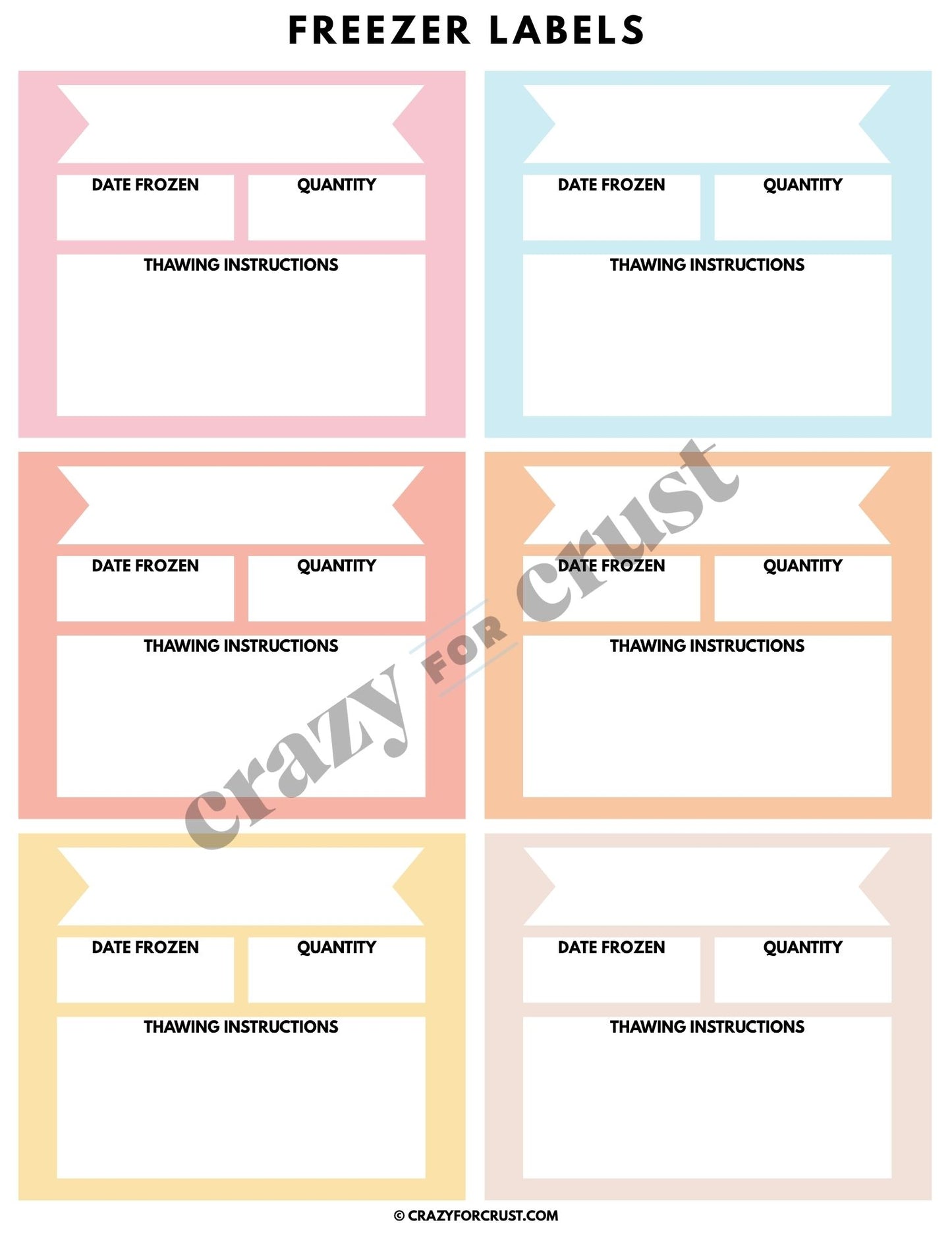 Freezer Guide Printable Power Pack